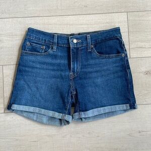 Levi's mid length jean shorts